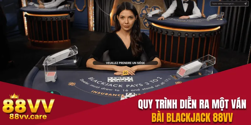 Blackjack 88VV - Trò Chơi Online Thú Vị Đầy Tính May Rủi 3 Quy trình diễn ra một ván bài blackjack 88VV