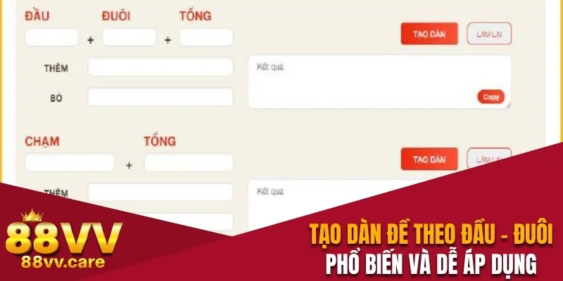 Tạo dàn đề theo đầu – đuôi phổ biến và dễ áp dụng