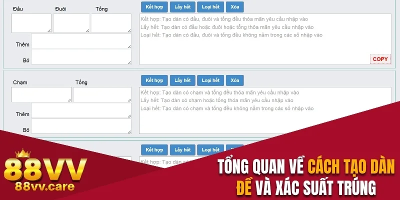 Tổng quan về cách tạo dàn đề và xác suất trúng
